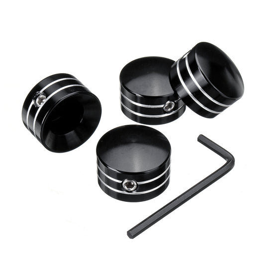 Black 4pcs Spark Plug Motorcycle Head Bolt Cap Cover For Harley Twin Cam Touring 1999-17 & Sportster