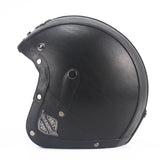 Dark Slate Gray retro 3/4 motorcycle helmet