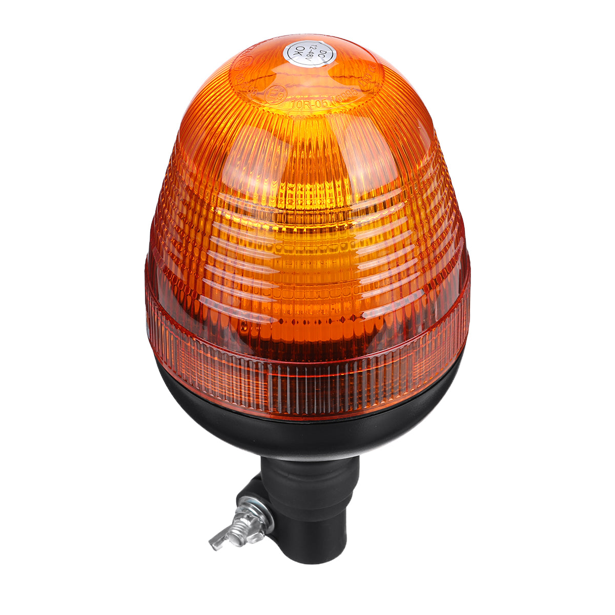 Chocolate 12-24V Pointed LED Warning Light 4 Flashing Amber Beacon Flexible Din Pole Mount Tractor Warning Light