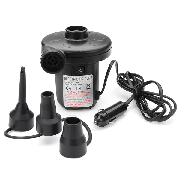Gray 12V DC Electric Air Pump For Inflatable Air Mattress Beds Boat Toy Raft Pool