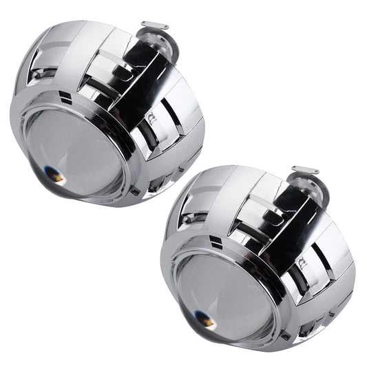 Dark Gray Pair 3Inch HID Bi-Xenon Projector Lens Headlights Shroud H1 H4 H7 Car Headlight Retrofit