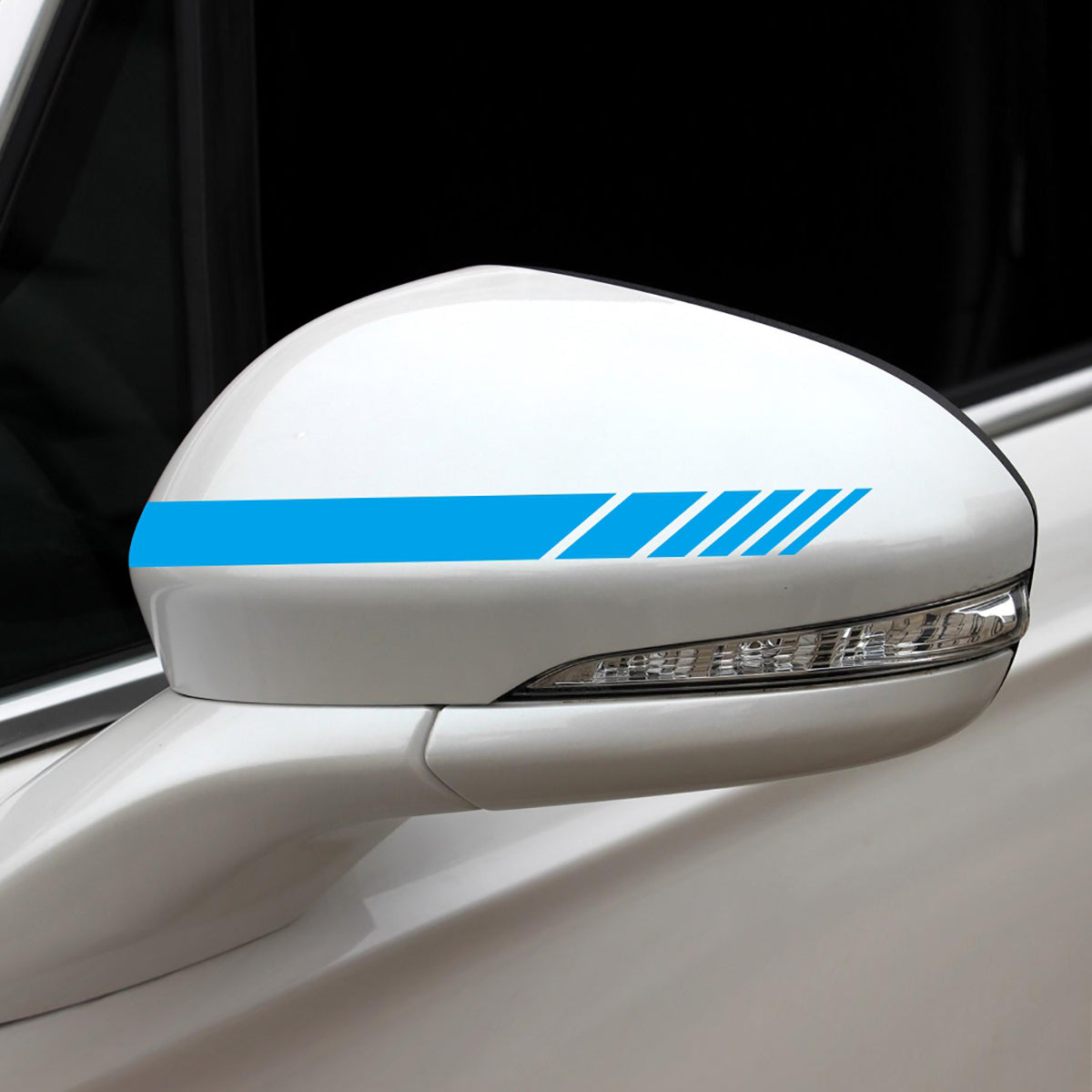 Dodger Blue 5pcs Universal Car Body Stripe DIY Sticker Decal Trim Side Hood Rear View Mirror Vinyl