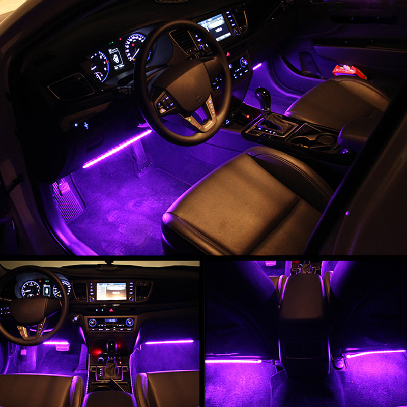 Sienna 4Pcs 9LED Remote Control Colorful RGB Car Interior Floor Decorative Lights