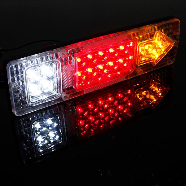 Red 2Pcs 12V 19 LED Tear Tail Stop Light Turn Indicator Lamp For Car Truck Trailer