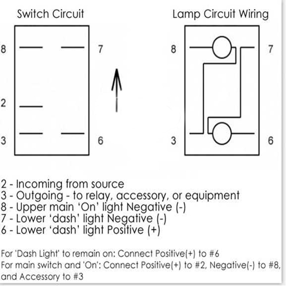 White 12V Dual Backlit LED Laser Etched ARB Carling Rocker Switch