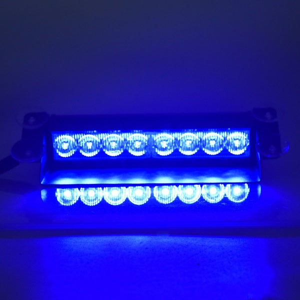 Blue Car LED RGB 16 Color Solar Remote Control Warning Emergency Strobe Light  Anti-tailing 12V 8W