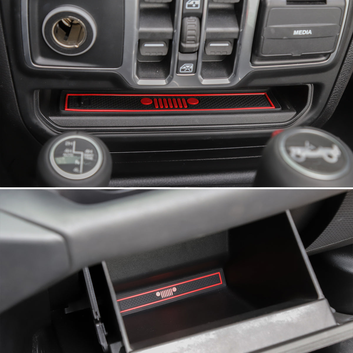 19 Pcs Rubber Car Interior Door Non-slip Cup Slot Pad Dustproof Mat for Jeep for Wrangler JL 2018 - Auto GoShop