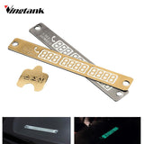 Tan New Temporary Telephone Number Parking Card Car Styling Phone Number Card Notification Night Light Luminous Sucker Plate 15*2cm