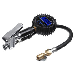 Black Car Tyre LCD Digital Display Inflation Meter Compressor Pressure Hose Gauge Inflator Pump