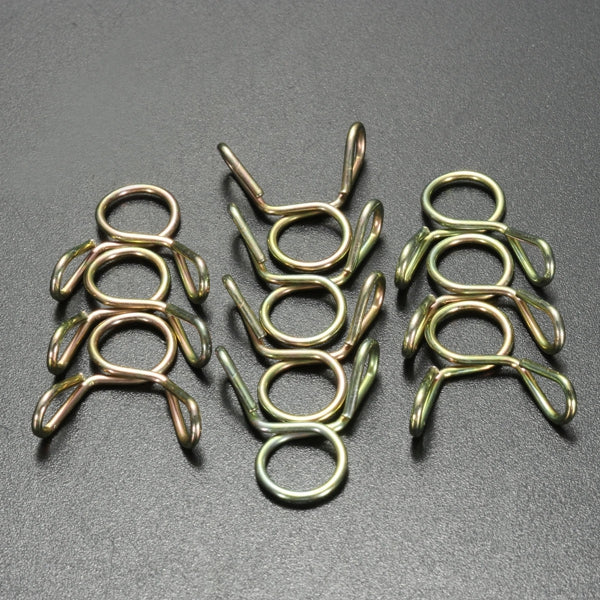 Dim Gray 20pcs 8mm Fuel Line Hose Tubing Spring Clips Clamps For Motorcycle ATV Scooter