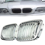 Front Kidney Chrome Glossy Grill Grille For BMW E46 3 Series 4 Door 4 DR 97-01 - Auto GoShop