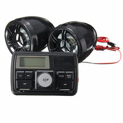Black Motorcycle Handlebar Stereo Alarm System Radio Amplifier MP3 3 Inch Speakers with bluetooth Function