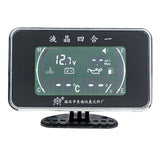 Dim Gray 12V 24V M10 4-In-1 LCD Car Digital Alarm Gauge Voltmeter Oil Pressure Fuel Water Temp 1/8NPT