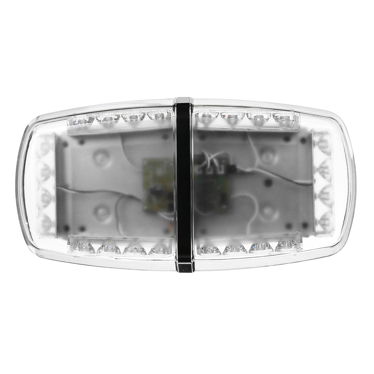 Dark Slate Gray 12V 24-LED Car Roof Strobe Light White+Yellow Dual Light 7 Flash Modes with Magnetic Base