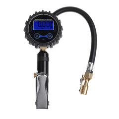 Black Car Tyre LCD Digital Display Inflation Meter Compressor Pressure Hose Gauge Inflator Pump