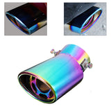 60mm Stainless Steel Universal Curved Car Rear Exhaust Pipe Muffler Tip - Auto GoShop