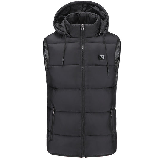 Dark Slate Gray 25-45°C Electric Heated Vest Waistcoat Hooded Winter Warmer USB Charge Heating Jacket Clothing