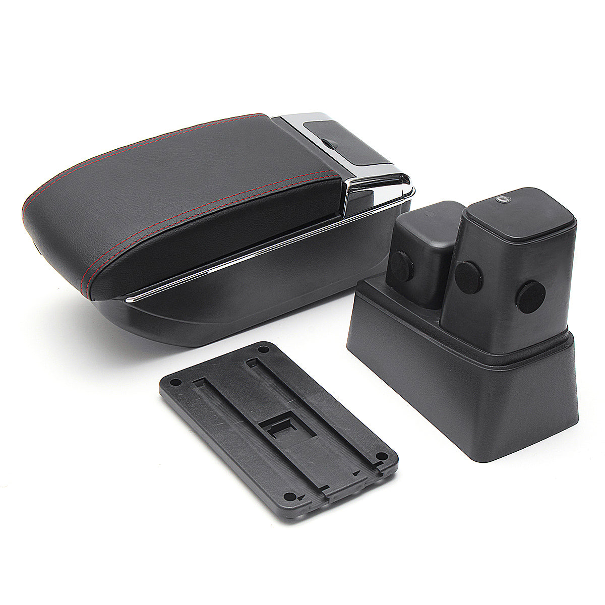 Black ABS Car Armrest Console Storage Box Organizer for Honda Fit Jazz 2009-2013 - Auto GoShop