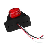 Black 12V 24V 8 LED Side Marker Lights Indicator Rubbers Lamp Red+White For Trailer Truck Caravan Van