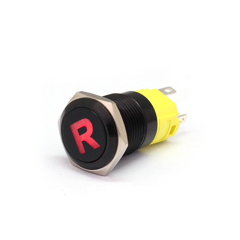 Light Goldenrod 16mm 12V 24V 36V 5A LED Horn Push Button Dashboard Momentary/Latching Metal Switch For Car Boat Waterproof
