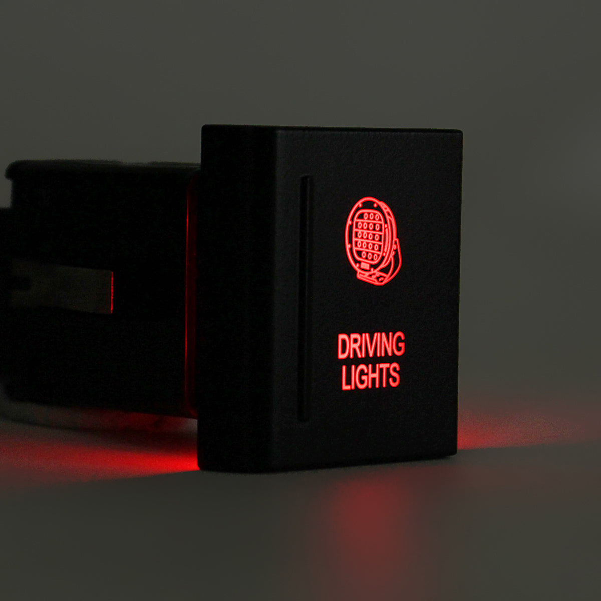 Black Right Side Dual Red LED Push Switch SPST Driving Spot Rear Fog Light Lamp Bar ON-OF For VW Amarok