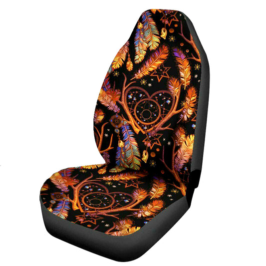 Universal Car Duty Front Seat Covers Feather Pattern Washable Waterproof Protect - Auto GoShop