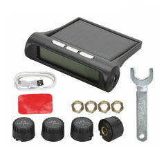 Dark Slate Gray Solar TPMS Tire Pressure Monitor System 4 External Sensors For RV Truck Trailer