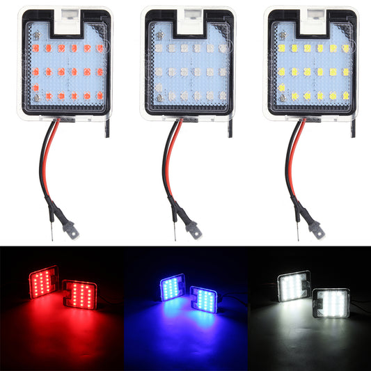 White Pair LED Puddle Light Rearview Mirror Under Lamp White/Red/Blue For Ford Focus Mondeo Kuga C-Max Escape