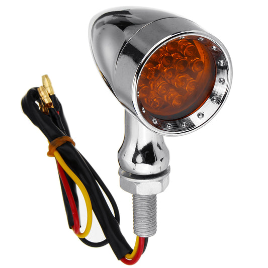 12V 10mm Motorcycle 15 LED Bullet Turn Signal Indicator Brake Lights Universal - Auto GoShop