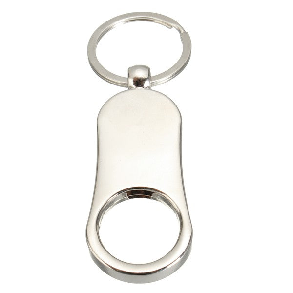 Beige 3D Keychain Keyfob Gift Compass Bottle Opener Keyring Multifunctional