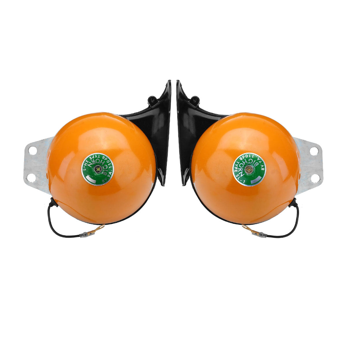 Dark Orange 2pcs 12V 350dB Electric Bull Horn Metal Super Loud Raging Sound Waterproof For Car Truck Motorcycle Boat