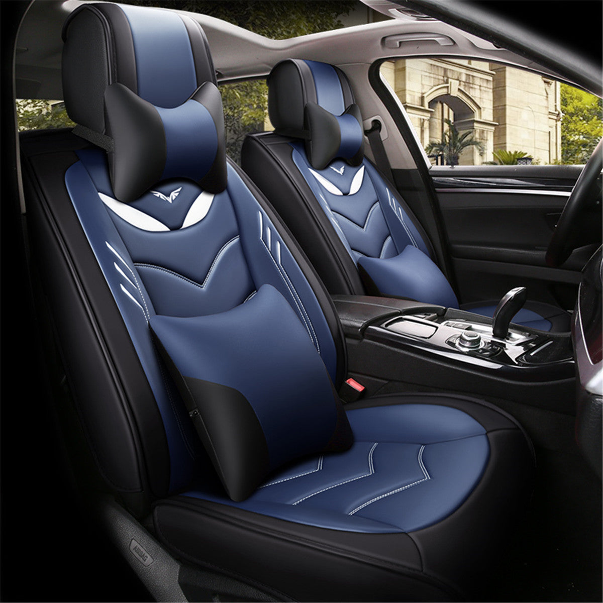 13Pcs PU Leather Car Seat Cover Cushion Full Surround Universal for 5 Seats Car - Auto GoShop