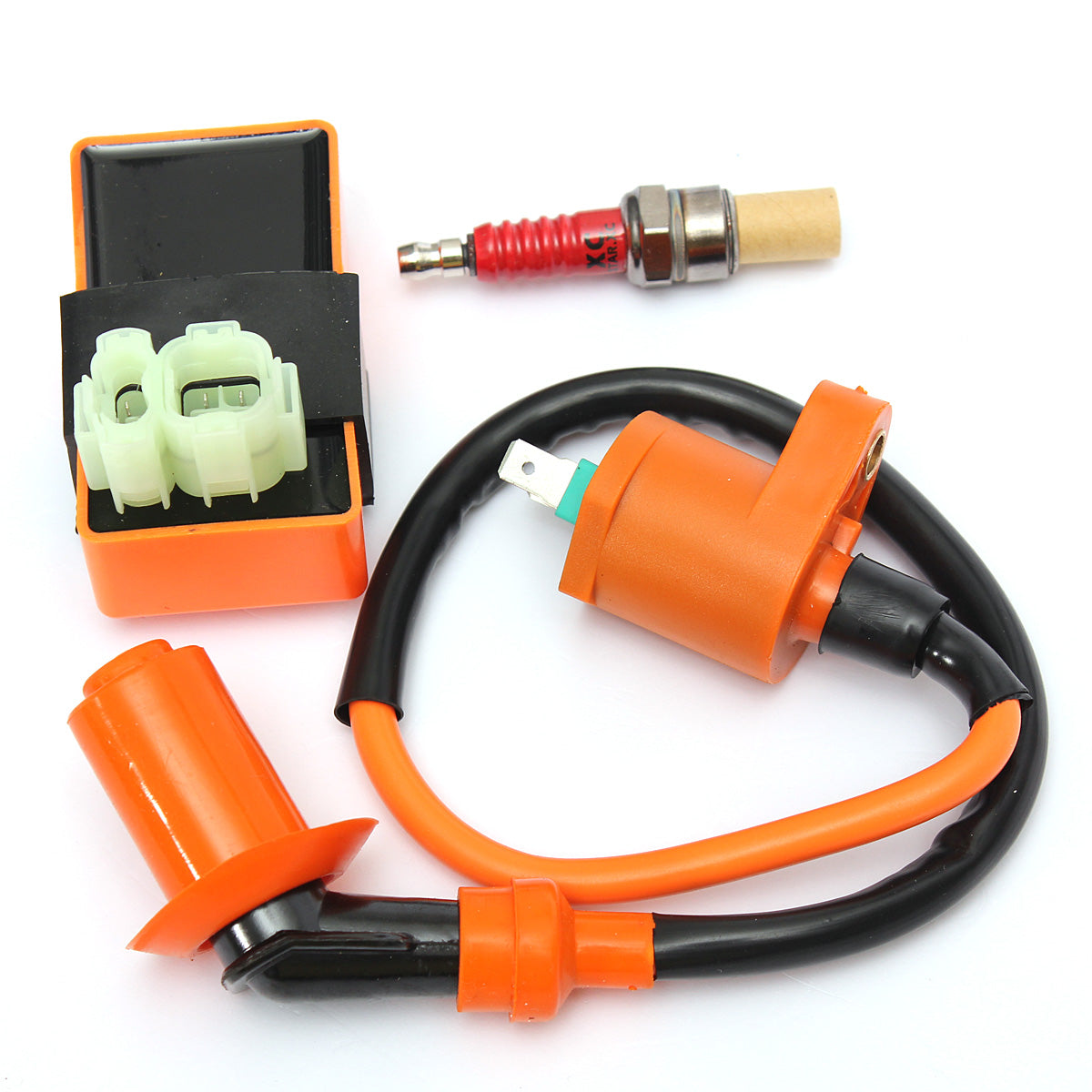 Coral Ignition Coil+Racing CDI Box+ Spark Plug For GY6 50 125 150cc Moped Scooter ATV Go Carts