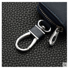 Black Leather key case High-end business casual cross-grain car key case