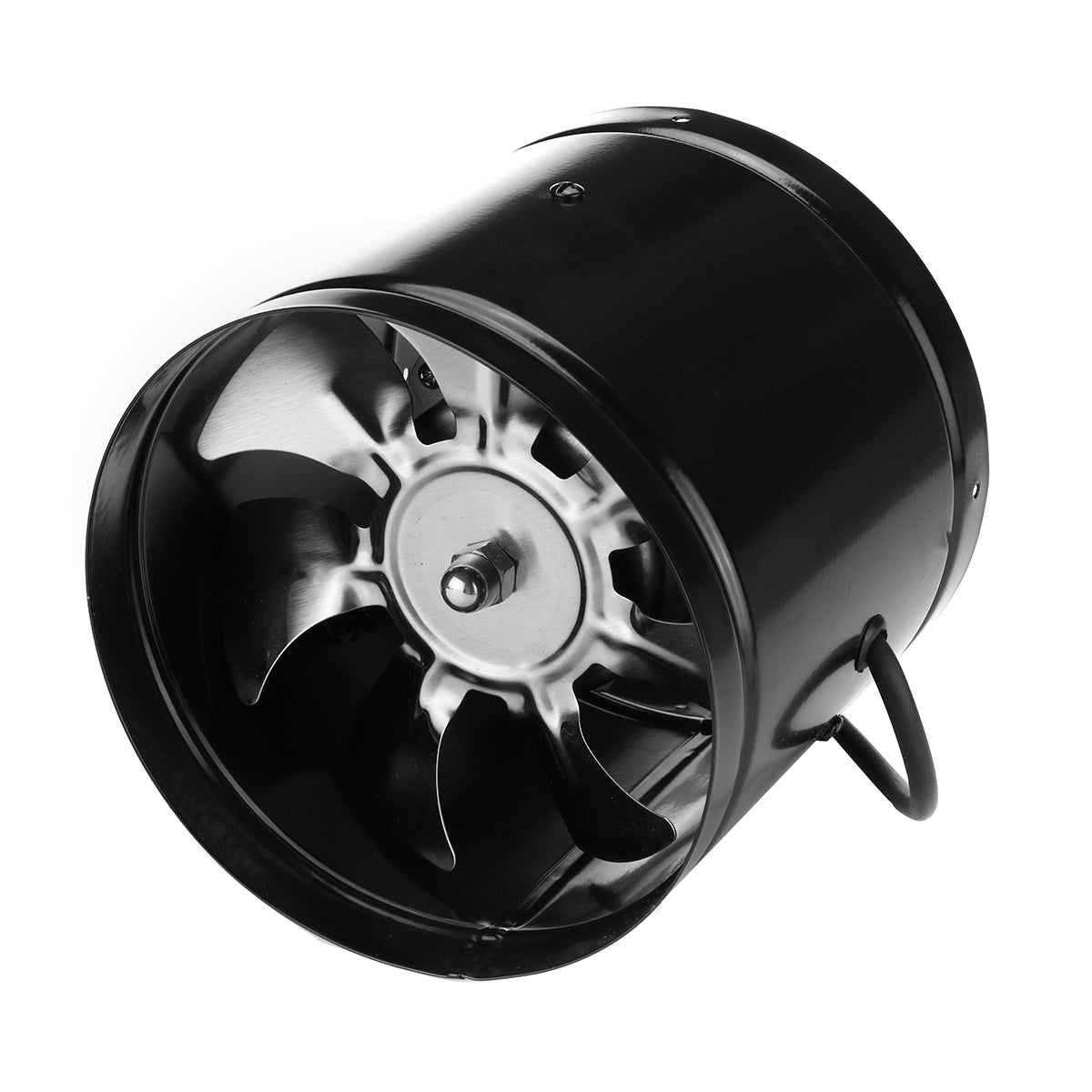 Black 6'' Metal Inline Duct  Booster Air Cooling Vent 7 Blades Exhaust Blower