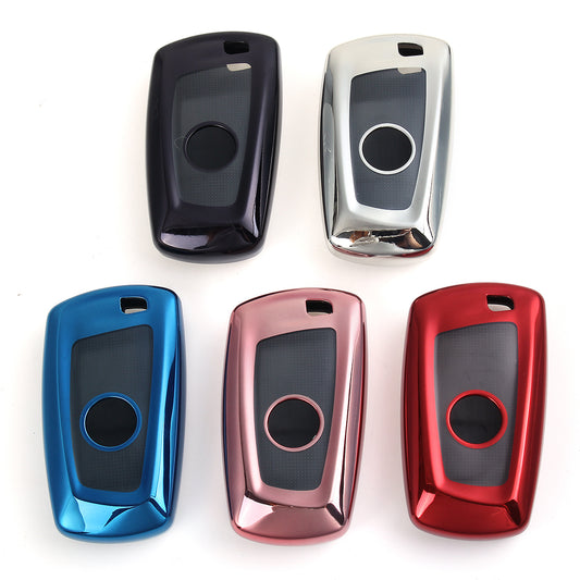 2 IN 1 Remote Key Fob Cover With Button Film TPU ABS For BMW M5 M6 1 3 4 Series - Auto GoShop
