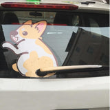 Wheat 3D Car Stickers Cartoon Kangaroo Moving Tail Rear Window Wiper Reflective Decals