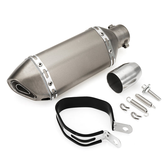 Dark Gray 38-51mm Motorcycle Steel Short Exhaust Muffler Pipe With Removable Silencer Universal