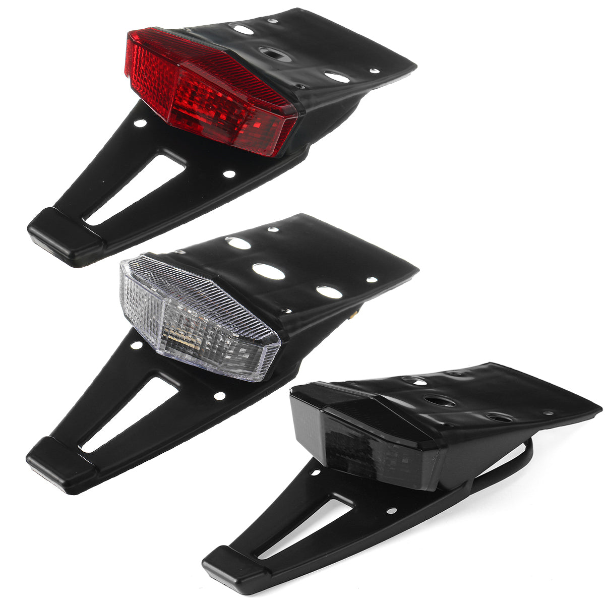 Dark Slate Gray 12V Motorcycle Integrated LED Rear Fender Driving Brake Stop Motorcross Tail Light Red