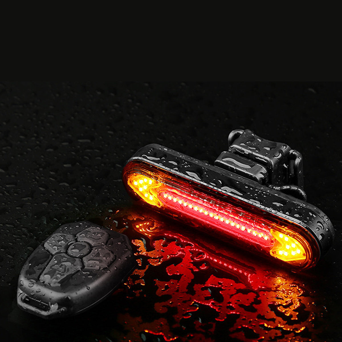 Firebrick Wireless USB Rechargeable Remote Control Turn Signal Bicycle Tail Light 50 Lumen