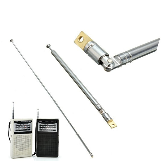 Tan Replacement 60cm Six Sections Silver Telescopic Antenna Aerial for Radio TV KL