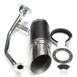 Dark Slate Gray 50mm/2in Motorcycle Exhaust System Stainless Steel Short Carbon Fiber For GY6 49cc 50cc 125cc 150cc 200cc 4 Stroke Scooter