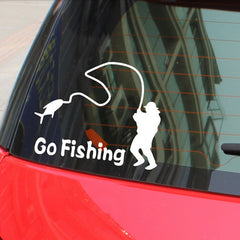 Salmon Go Fishing Car Sticker 14x11cm Vinyl Car Window Decal Decals Graphics Sticker Car styling