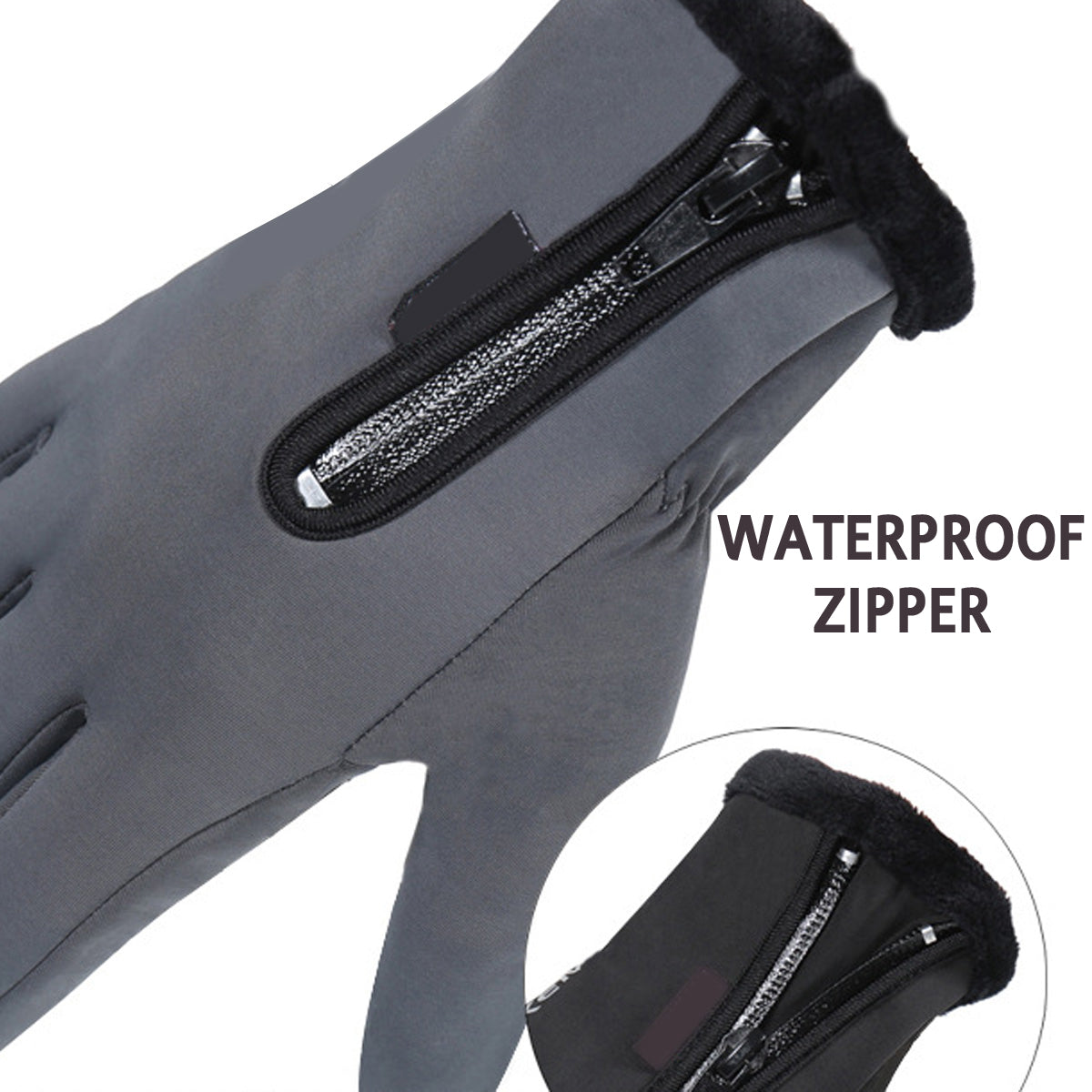 Dim Gray Men Women Winter Gloves Outdoor Sports Motorcycle Waterproof Windproof Antiskid Touch Screen