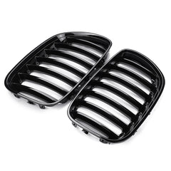 Black Pair Gloss Black Front Kidney Grill Grille Right Left For BMW X5 E53 2004-2006
