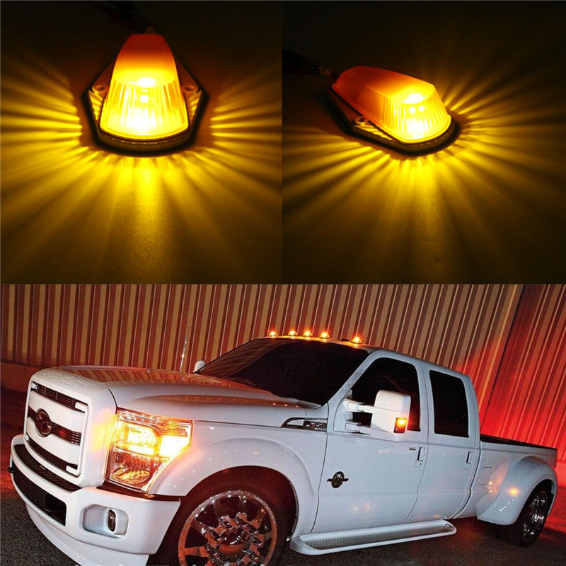Saddle Brown 5pcs Roof Light Housing with T10 Marker Clearance Lamp Amber for Ford Pickup