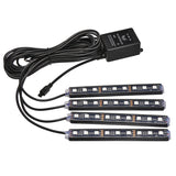 Dark Slate Gray RGB 9 LED Wireless Remote Voice Control Atmosphere Strip Light USB Motorcycle Lamp