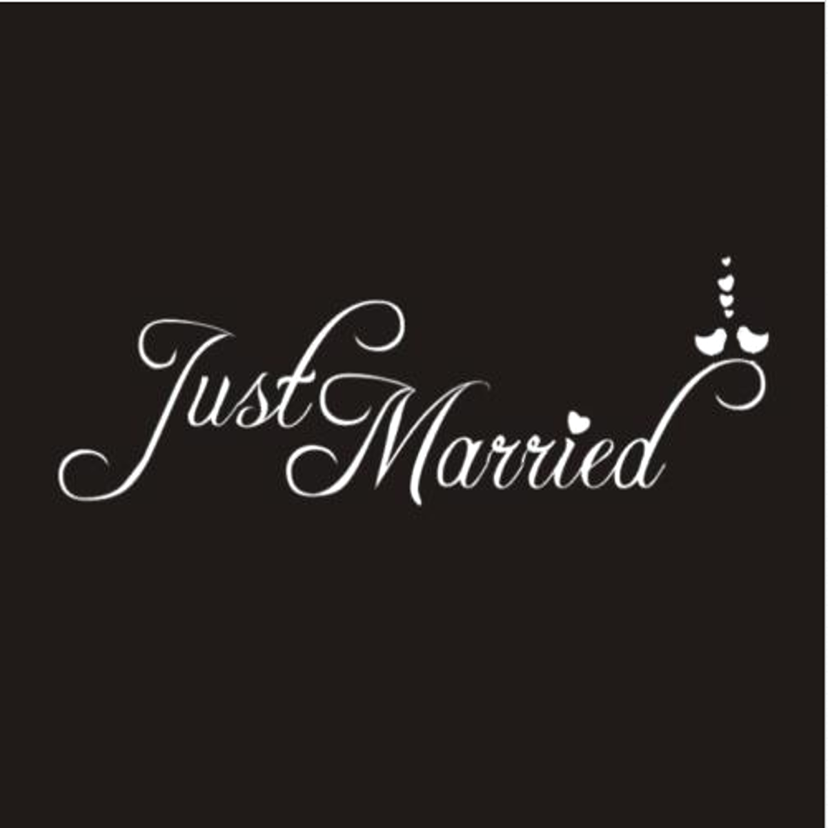Black Car Cling Decal Sticker Just Married Wedding Window Banner Decoration