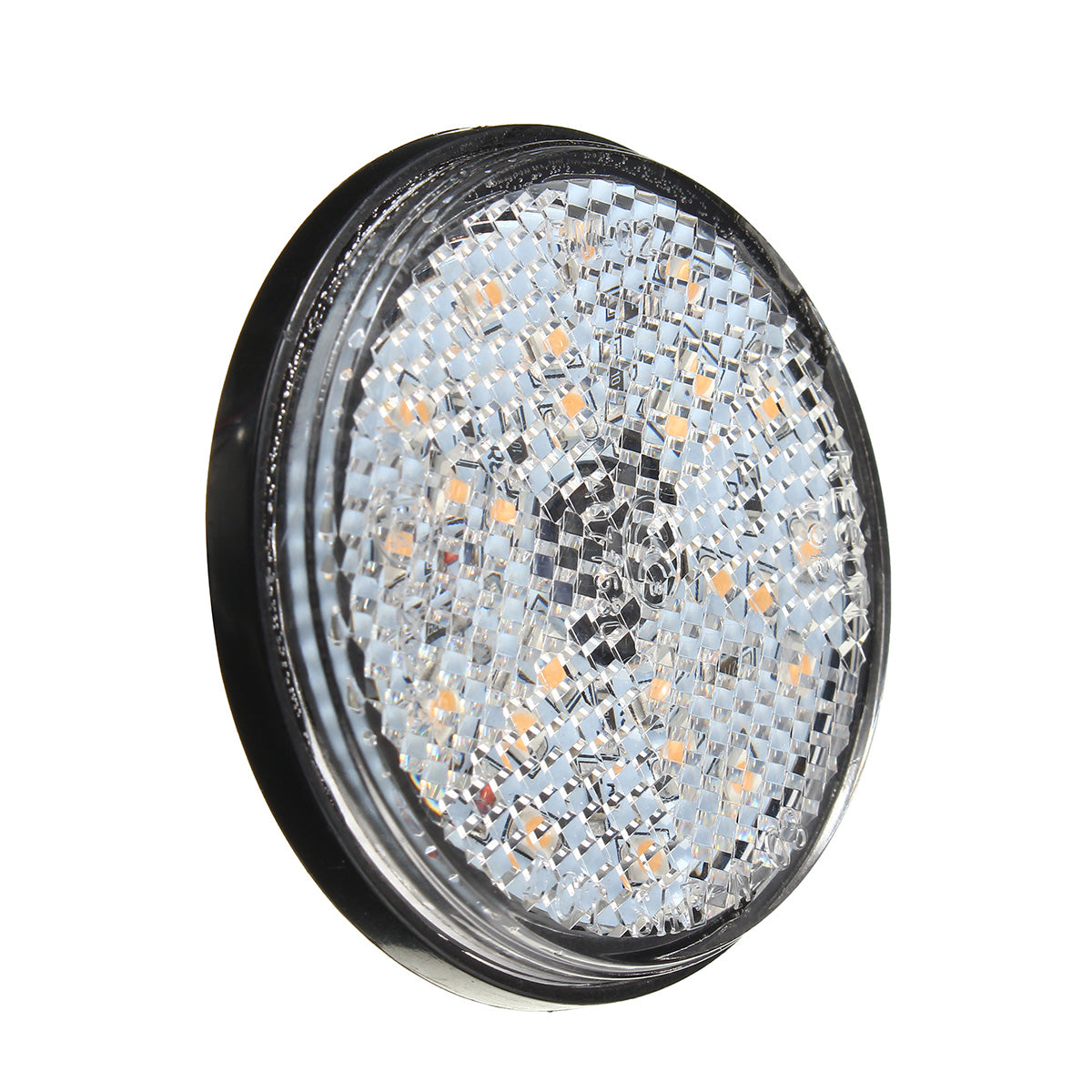 Gray 6W 24LED  Round Reflector LED Rear Taillight Brake Stop Light For Motorcycle 7 Colors