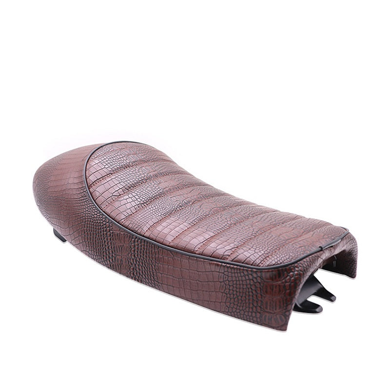 Rosy Brown Crocodile Leather Retro Motorcycle CG125 Seat Cushion Length 53CM CAFE RACER BRAT Seat Vintage Seat